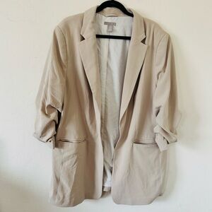 H&M Tan Cinched Arm Blazer Size XXL